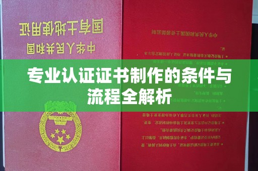 海晏专业认证证书制作的条件与流程全解析